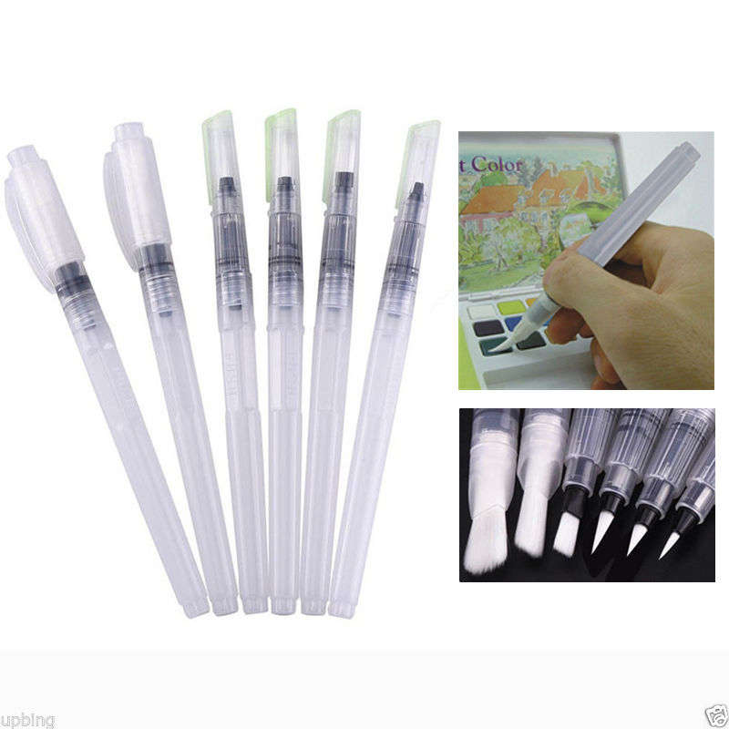6PCS Capacity Soft Water Color Painting Brush Marker Watercolour Drawing Pen