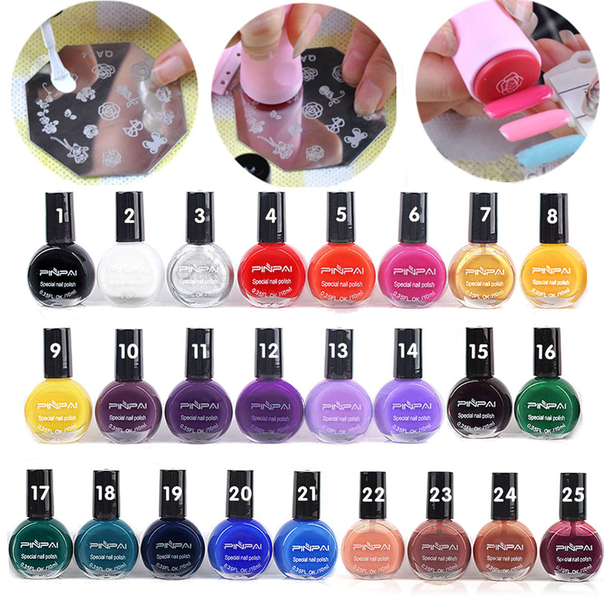 10ml 25 Colors Painting Template Stamping Printing Print Nail Art Vanish Polish Lacquer