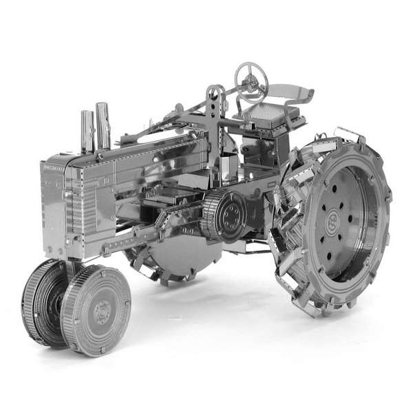 Aipin DIY 3D Puzzle Stainless Steel Model Kit Tractor Silver Color