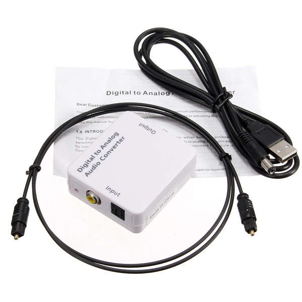 Optical Digital Coaxial Toslink Signal To Analog Audio Converter