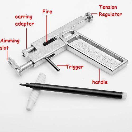 New Ear Body Piercing Tool Kit 96 Free Silver Studs