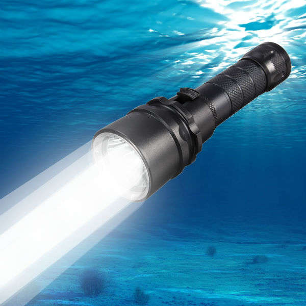 Elfeland XM-L2 2000LM High Power Waterproof Diving LED Flashlight 18650