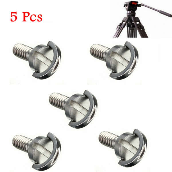 5 Pcs 1/4 Inch Long Quick Release Plate Stainless Steel D-Ring Screw For Tripod Camera