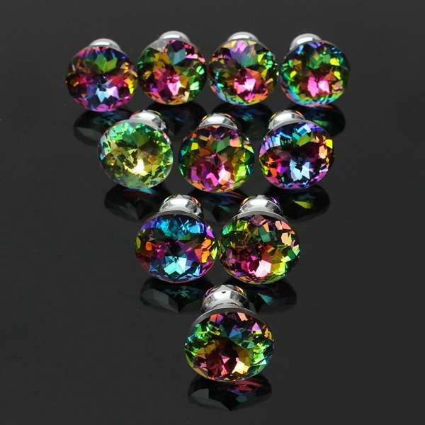 10 Pcs Knobs Handle Glass Cupboard Wardrobe Cabinet Door Drawer Grip 30mm