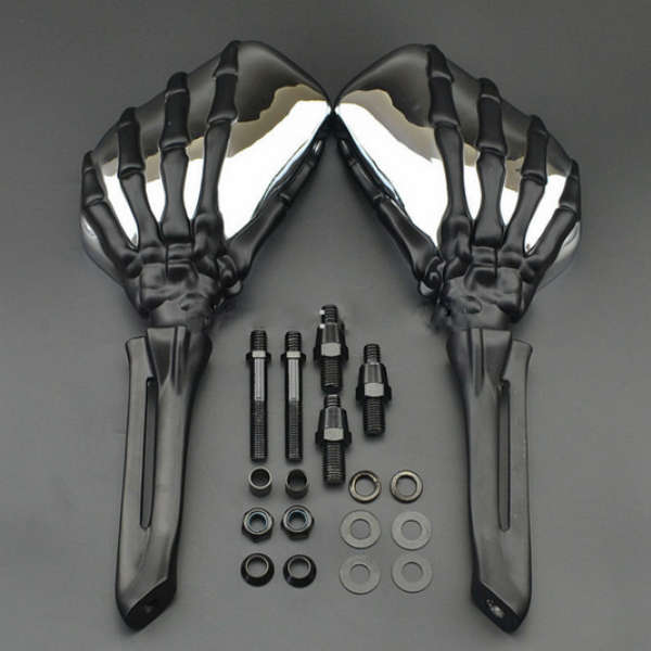 Motorcycle Skull Hand Claw Rear View Mirrors for Harley Honda
