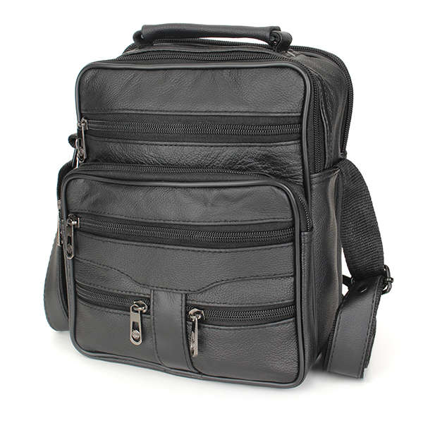 Men's Leather Outdoor Leisure Crossbody Bag Business Handbag