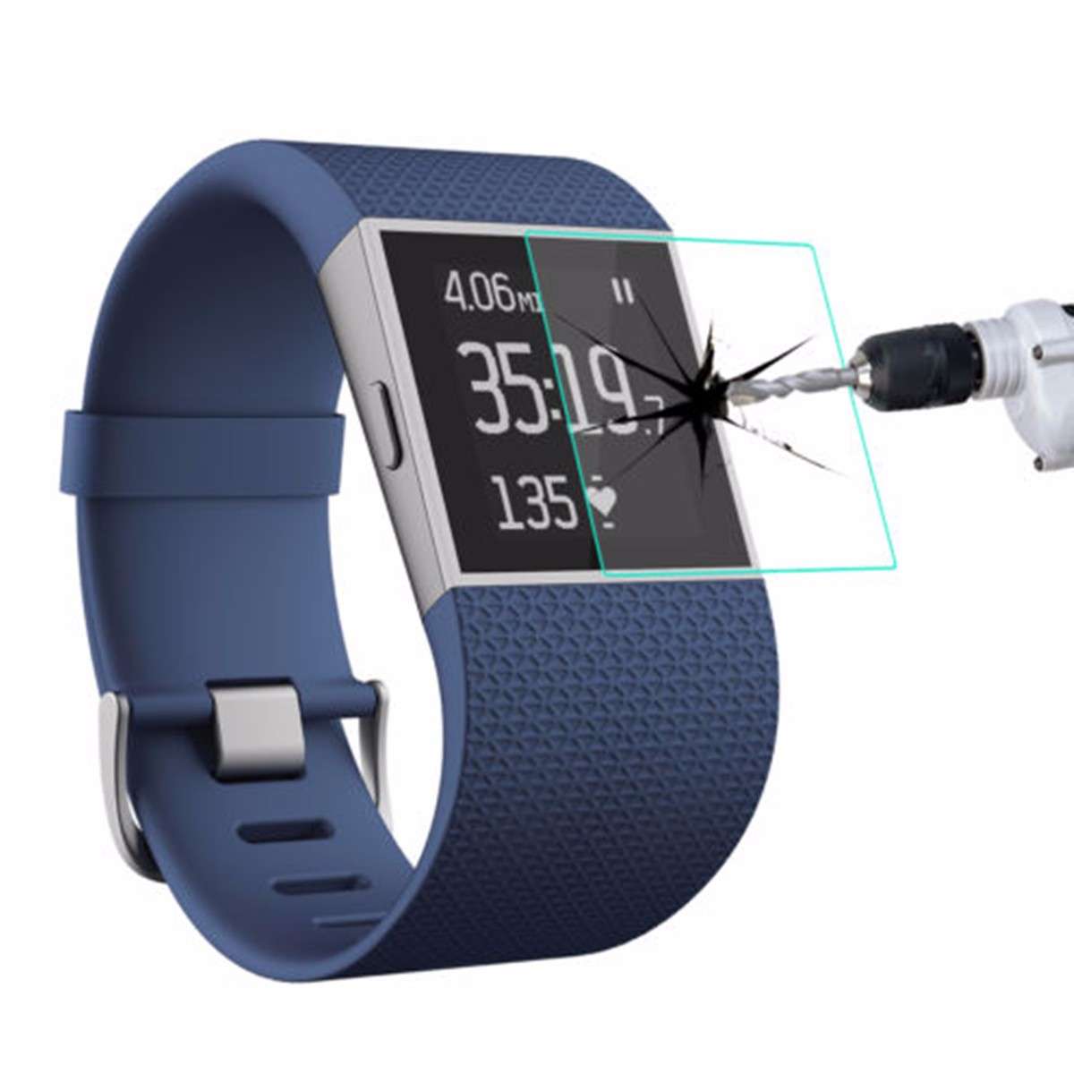 Anti Scratch Clear Tempered Glass Screen Protector Film Shield For Fitbit Surge