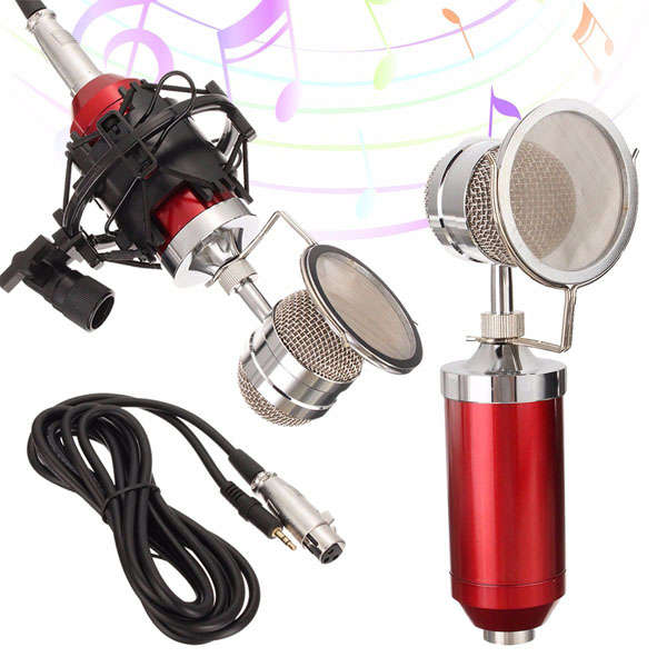 Red Condenser Dynamic Microphone Sound Studio Recording Shock Mount