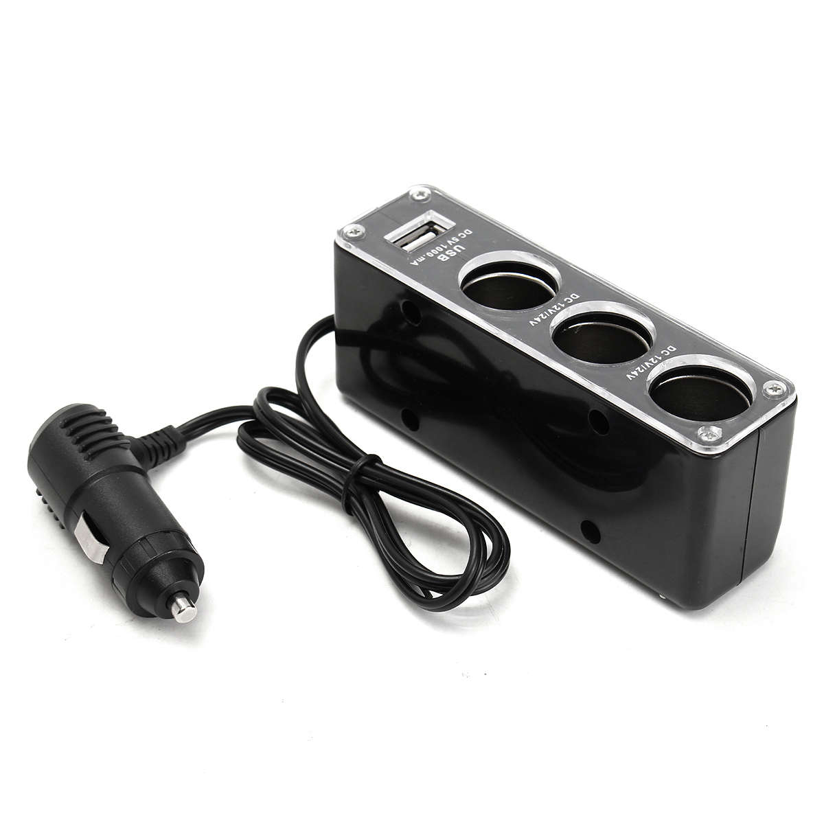 3 Way Car Cigarette Lighter Dual Splitter Socket Power Charger Adapter USB Port