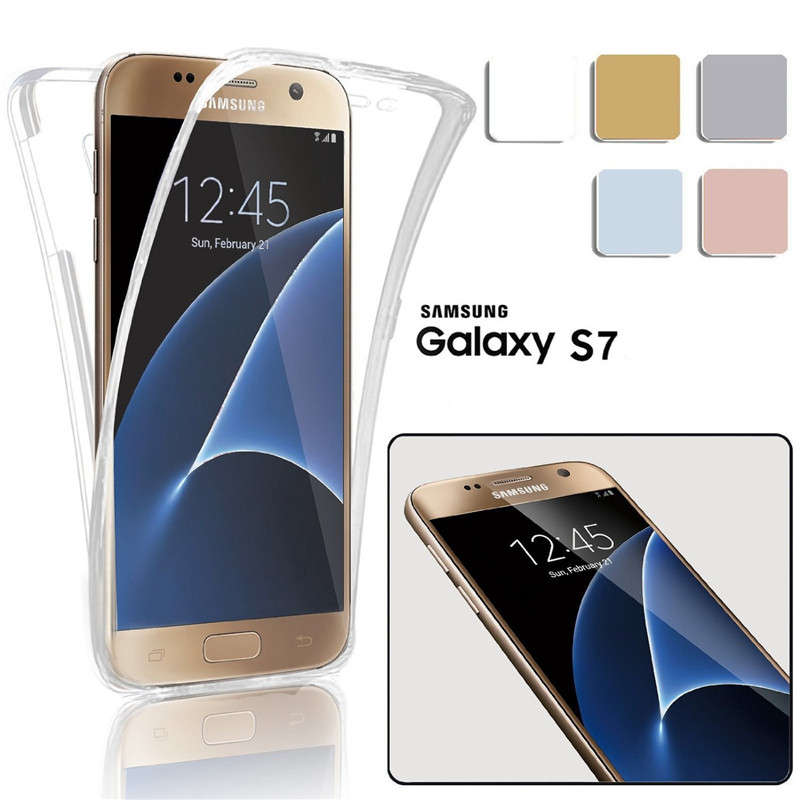 360deg Front And Back Protective TPU Clear Case Cover For Samsung Galaxy S7