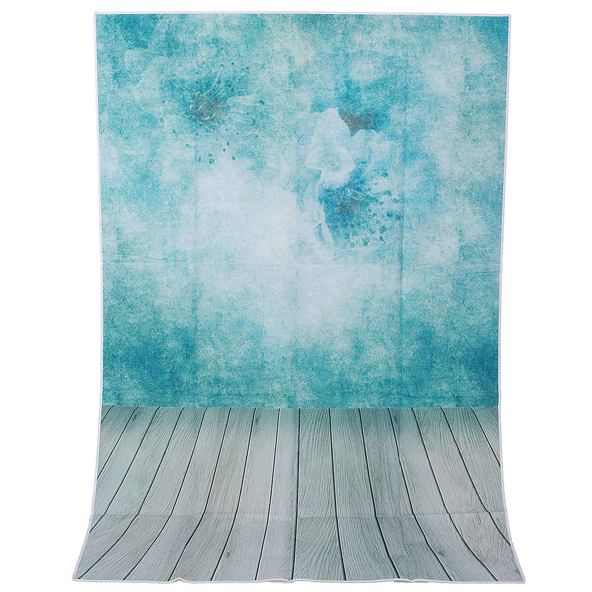1x1.5m 3x5FT Wood Floor Azure Blue Vinyl Studio Photo Background Backdrop Props