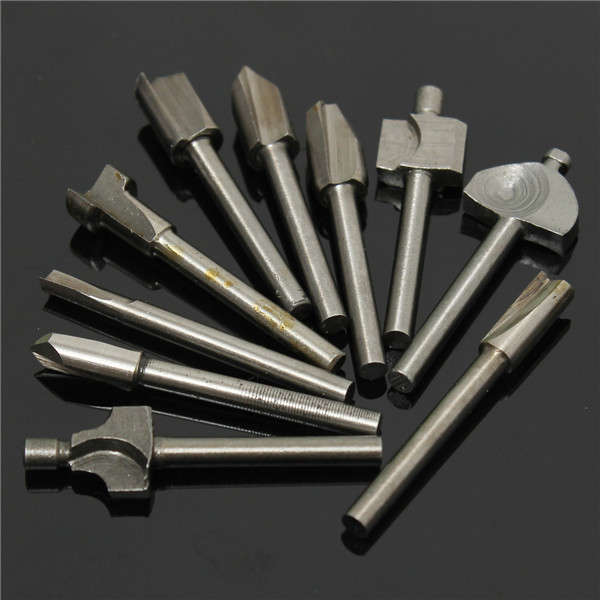 10pcs 1/8 Inch 3.175mm Shank HSS Router Bits Files for Dremel