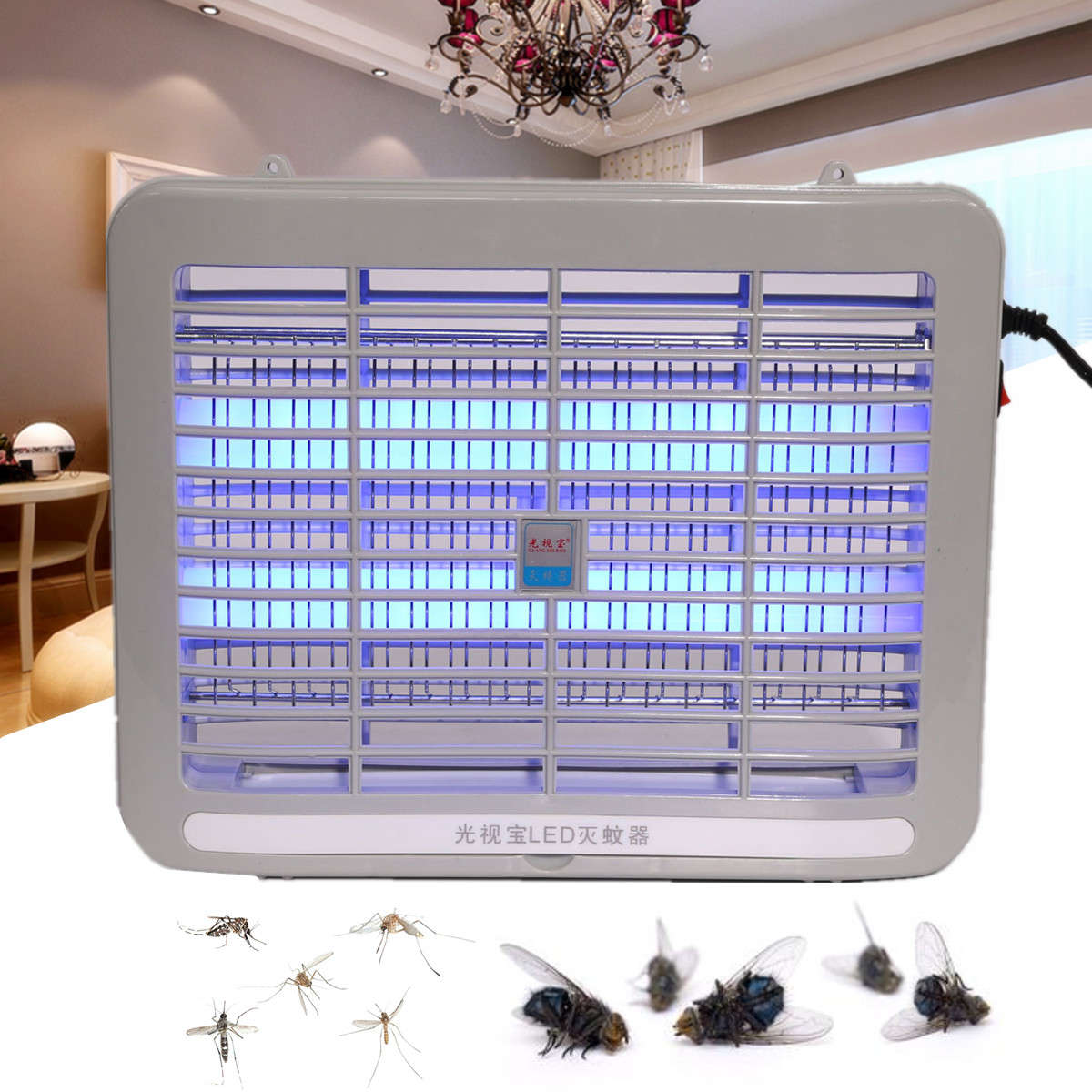 220V 1W LED Light Electronic Indoor Mosquito Insect Killer Bug Fly Zapper US Plug