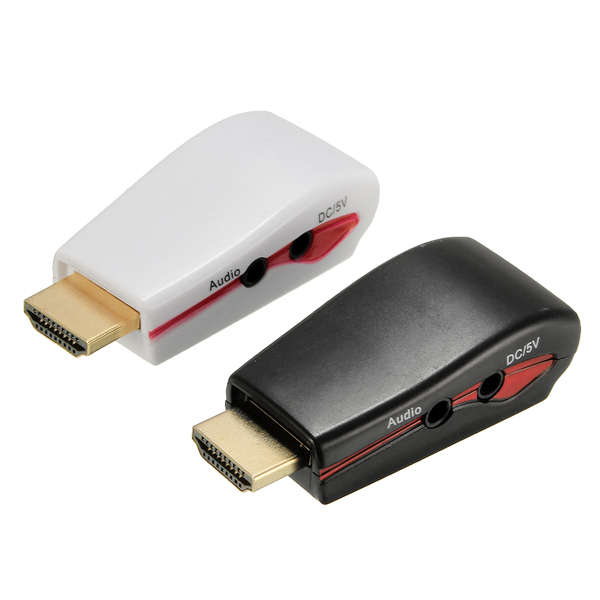 1080P HDMI Male to VGA Female Video Converter Adapter with USB Power Audio Cable