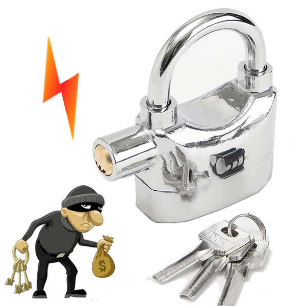 Security Anti Theft Alarm Lock Motion Sensor Padlock Waterproof Aluminium Alloy