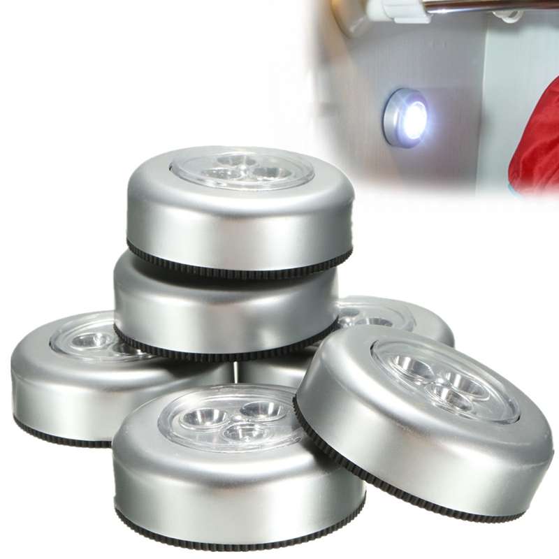 6PCS Battery Operated 5W LED Night Lights Self Adhesive Touch Sensor Lamp