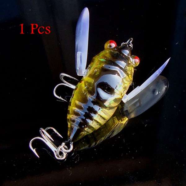 1pcs Cicada Minnow Fishing Lure Hard Tackle Bait Fishing Hook Bass Crankbit Hook