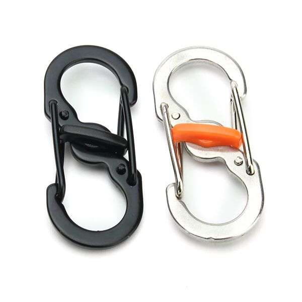 S Shape Plastic Steel Anti-theft Carabiner KeyChain Hook Clip EDC Tool