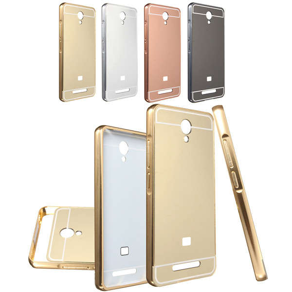 Luxury Metal Frame Mirror Hard Back Cover Case Skin For Xiaomi Redmi Note 2