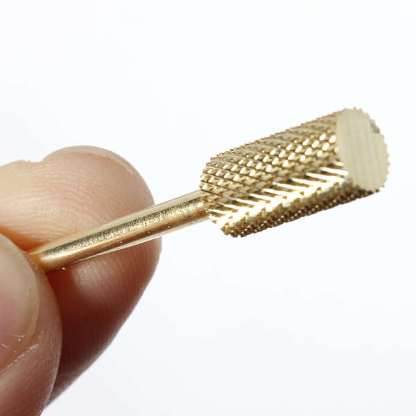 Electric Cylindrical Nail Drill Bit Gold Carbide Nail File Drill Bits