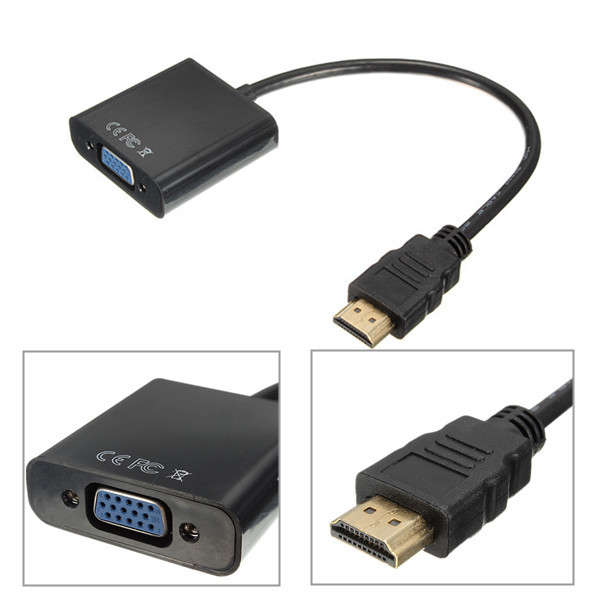 1080P HDMI Male To VGA Female Adapter Video Converter Cable