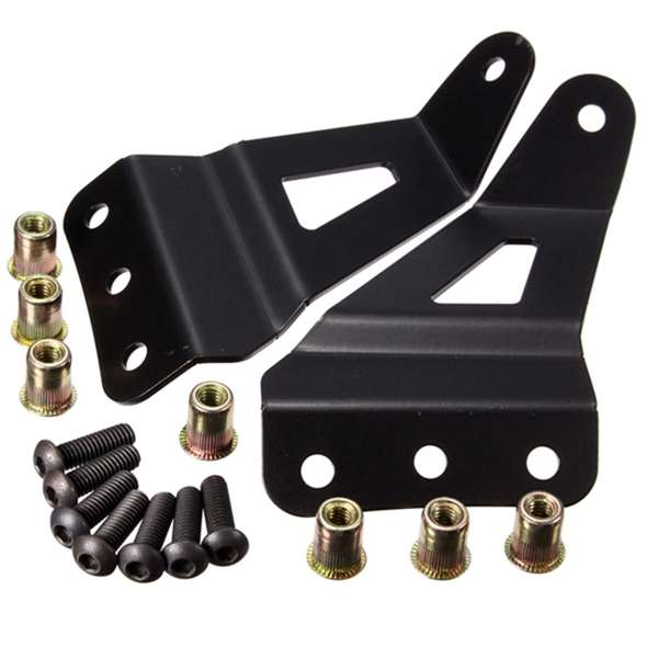 Pair Windshield Curved LED Light Bar Mount Brackets For Chevy/GMC