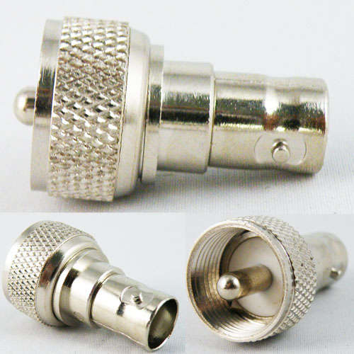 BNC Female to UHF Male PL-259 Coax RF Adapter Connector