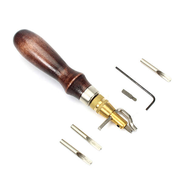 5 in 1 Adjustable Leather Edge Stitching Groover Crease Pricking Hand Craft DIY Leather Craft Tools
