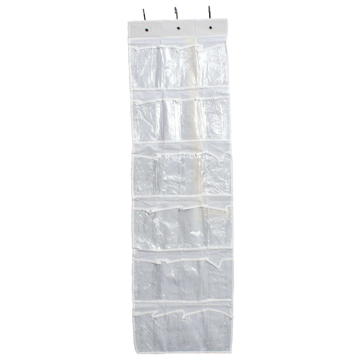 24Pocket Hanging Over Door Stainless Steel Holder Shoes Nonwoven Fabric Organizer Storage Door Wall