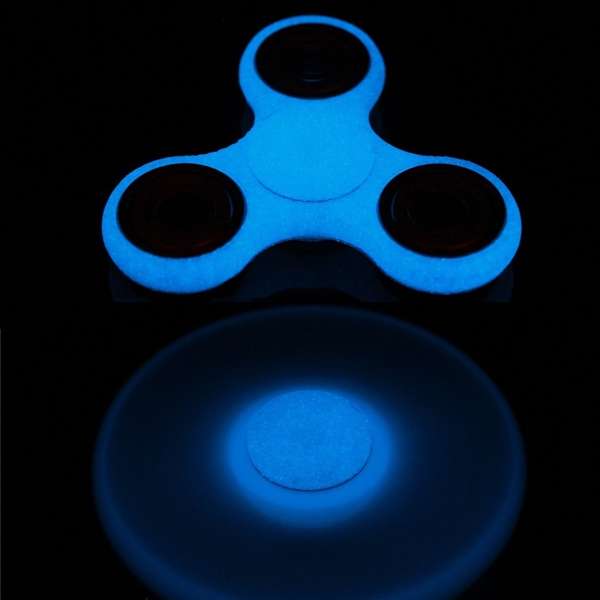 Blue Luminous EDC Hand Spinner Fidget Spiral Focus Reduce Stress Tool Hybrid Ceramic