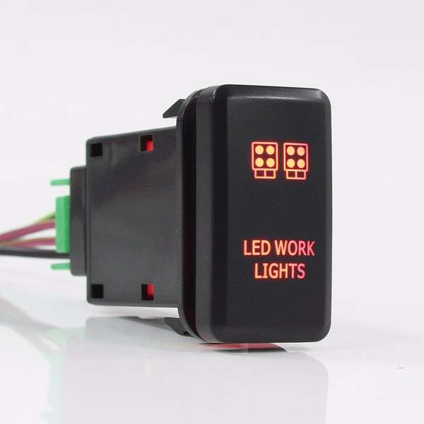 ABS 12V 3Amp Push Switch Red LED Light Bar For Toyota Fortuner Hilux Tacoma 2005-2011