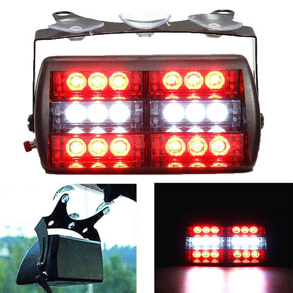 5W 18LED Strobe Light Bar Car Emergency Flashing Lamp Red White