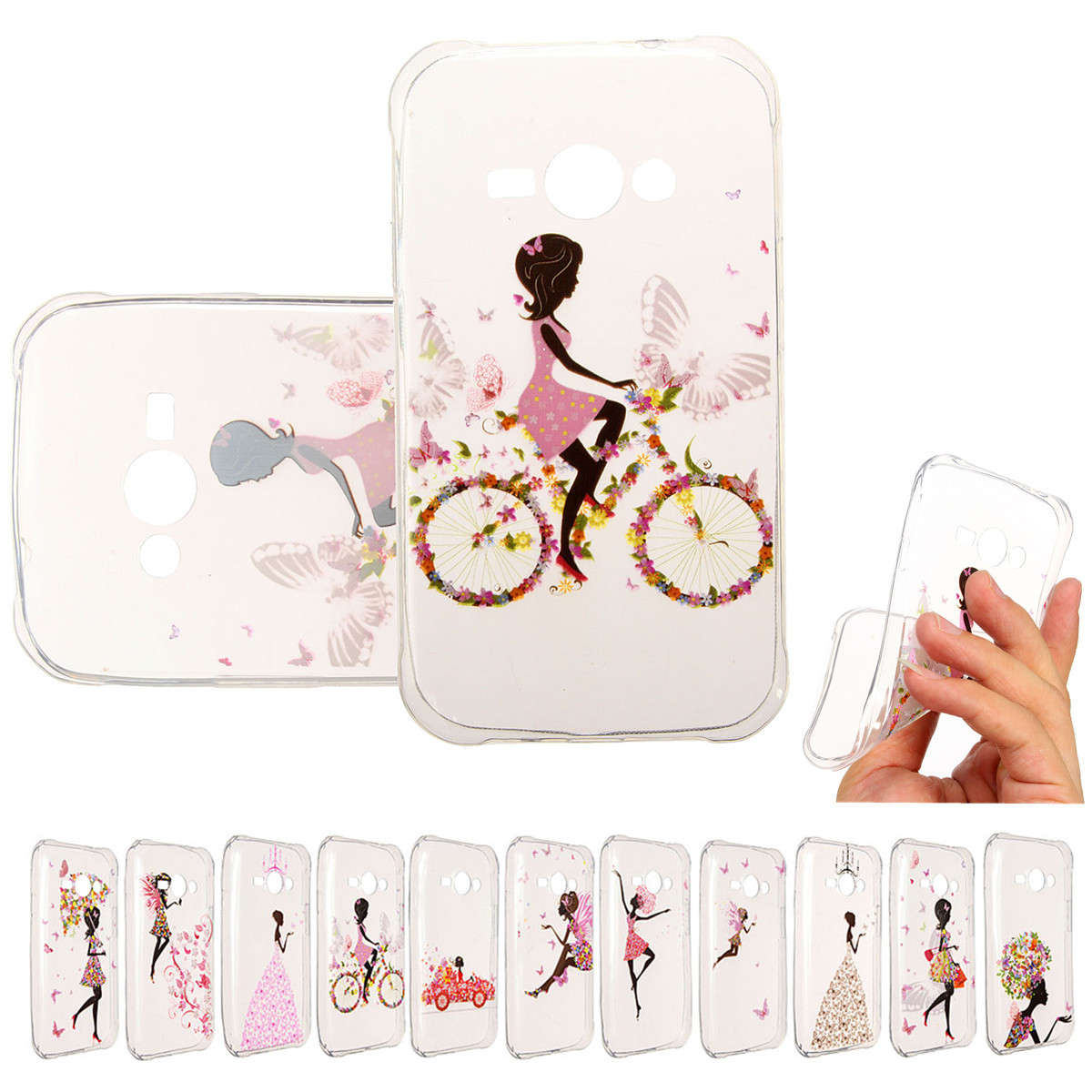 Durable Slim Soft TPU Gel Case Color Patterns Cover For Samsung Galaxy J1 ACE