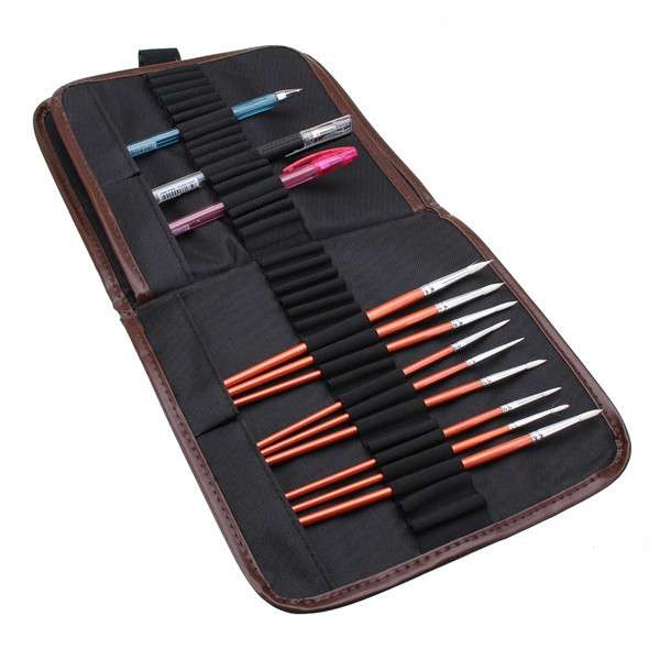 72 Holes Pencil Pen Tool Makeup Brush Case Pouch Pocket Canvas Holder