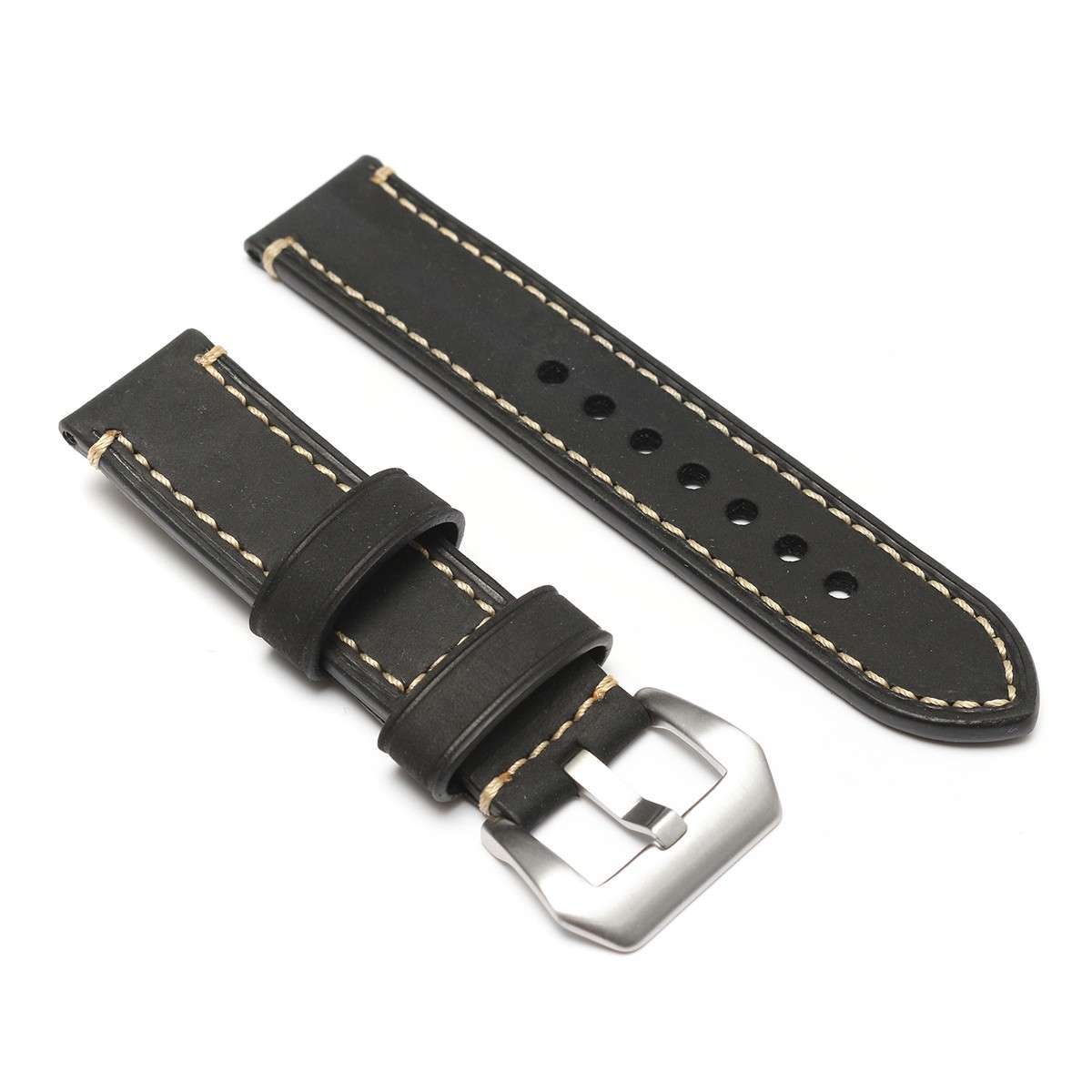 24mm Mens Genuine Leather Watch Band Strap for Panerai iWatch