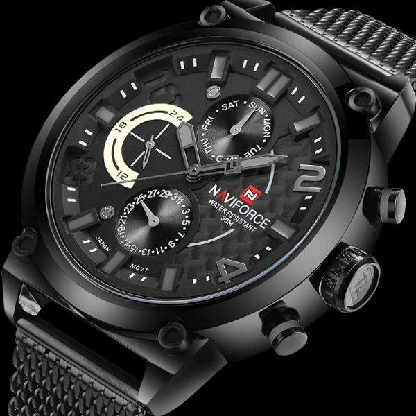 NAVIFORCE 9068 Luxury Quartz Men Watch Steel Sports Waterproof Wrist Watch
