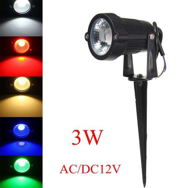 3W IP65 LED Flood Light With Rod For Outdoor Landscape Garden Path AC/DC12V