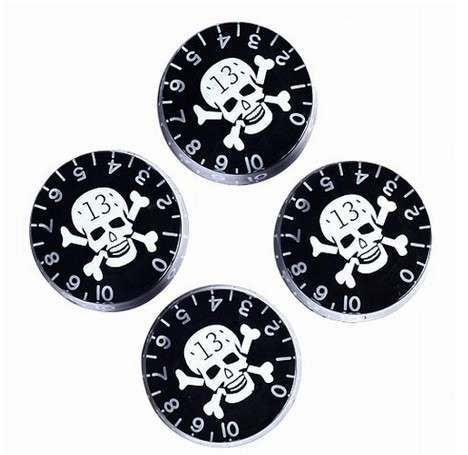 Speed Control Knobs With Skull Crossbones For Electric Guitar -* Red