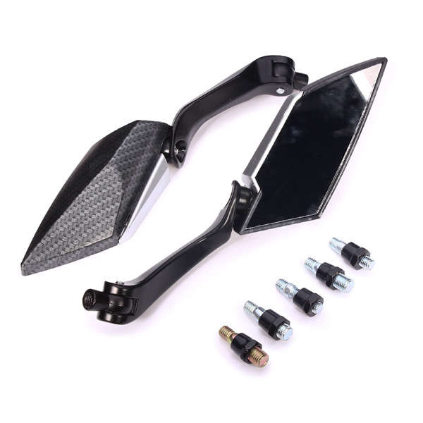 One Pair  Motorcycle RearView Side Mirrors For Honda Yamaha Kawasaki