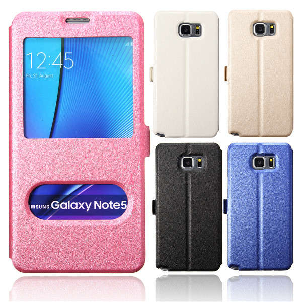 Dual View Window PU Leather Case Cover For Samsung Galaxy Note 5