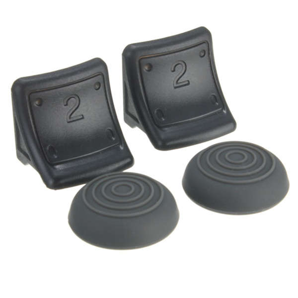 Dual Triggers + Silicone Thumb Grip Cap Cover 4in1 Set For PS3 Controller
