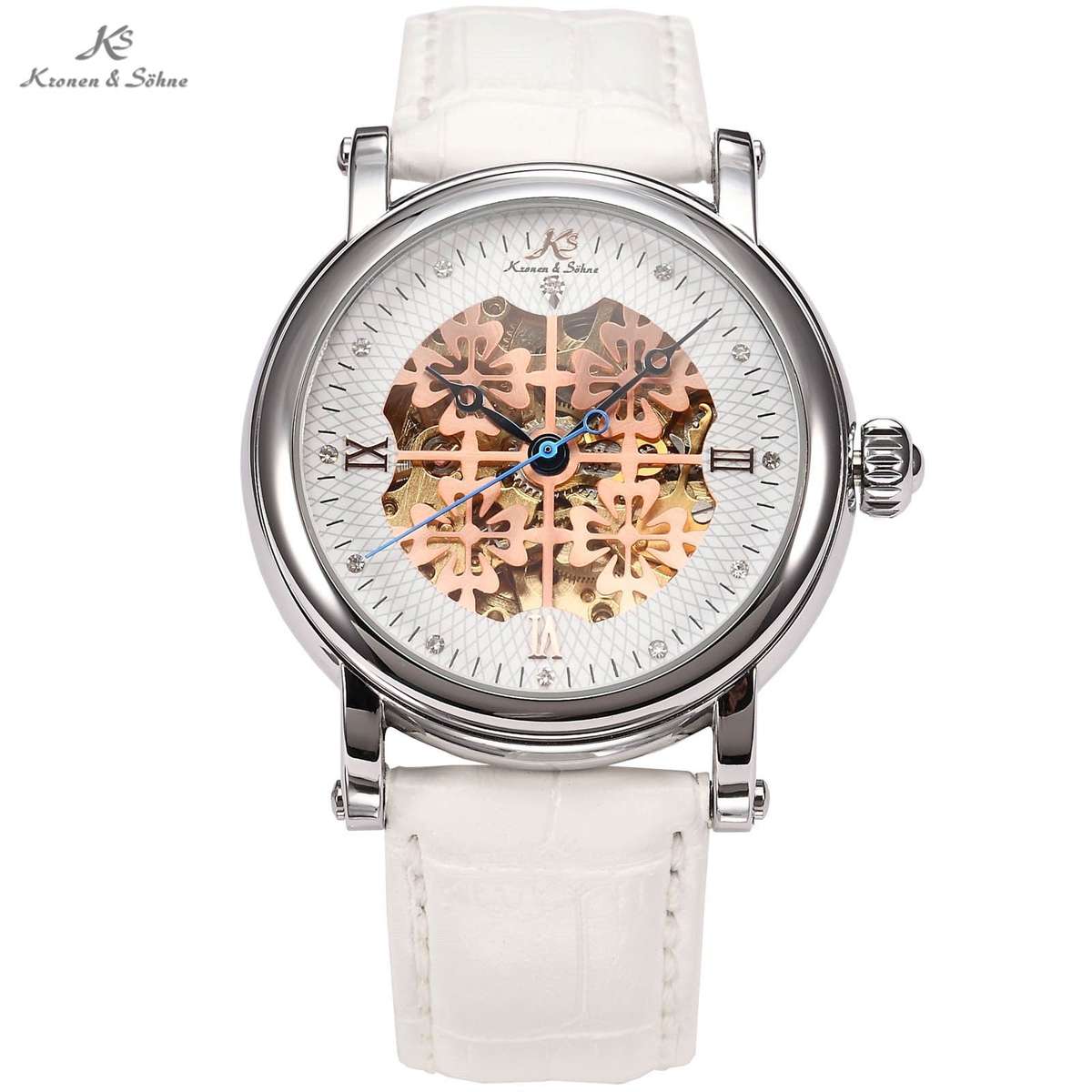 *1 DAY ONLY* KRONEN & SOHNE **Royal Collection** White Leather Automatic Mechanical Watch