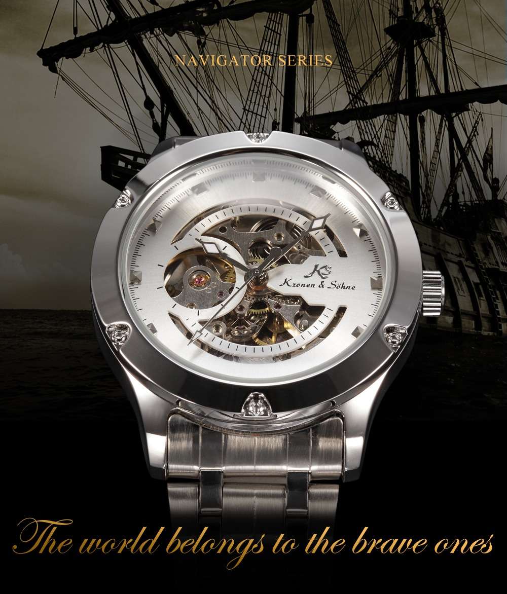 KRONEN & SOHNE Navigator Voyager Automatic Steel Watch w/ BOX AND PAPERS