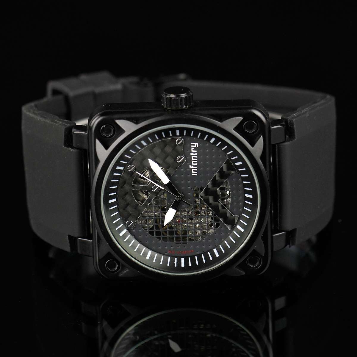 INFANTRY MILITARY CO. IN-023-O-R Stealth Auto Mech Watch BOXED, FULLY LOADED!