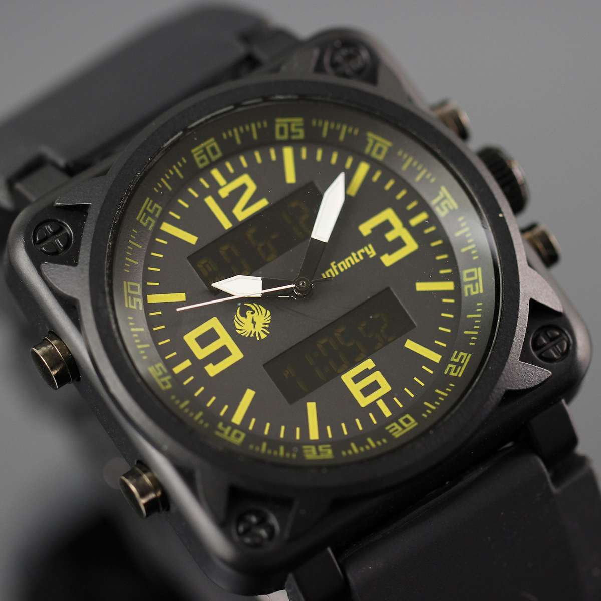 INFANTRY MILITARY CO. IN-023-Y-R Night Aviation Stealth Watch BOXED, FULLY LOADED!