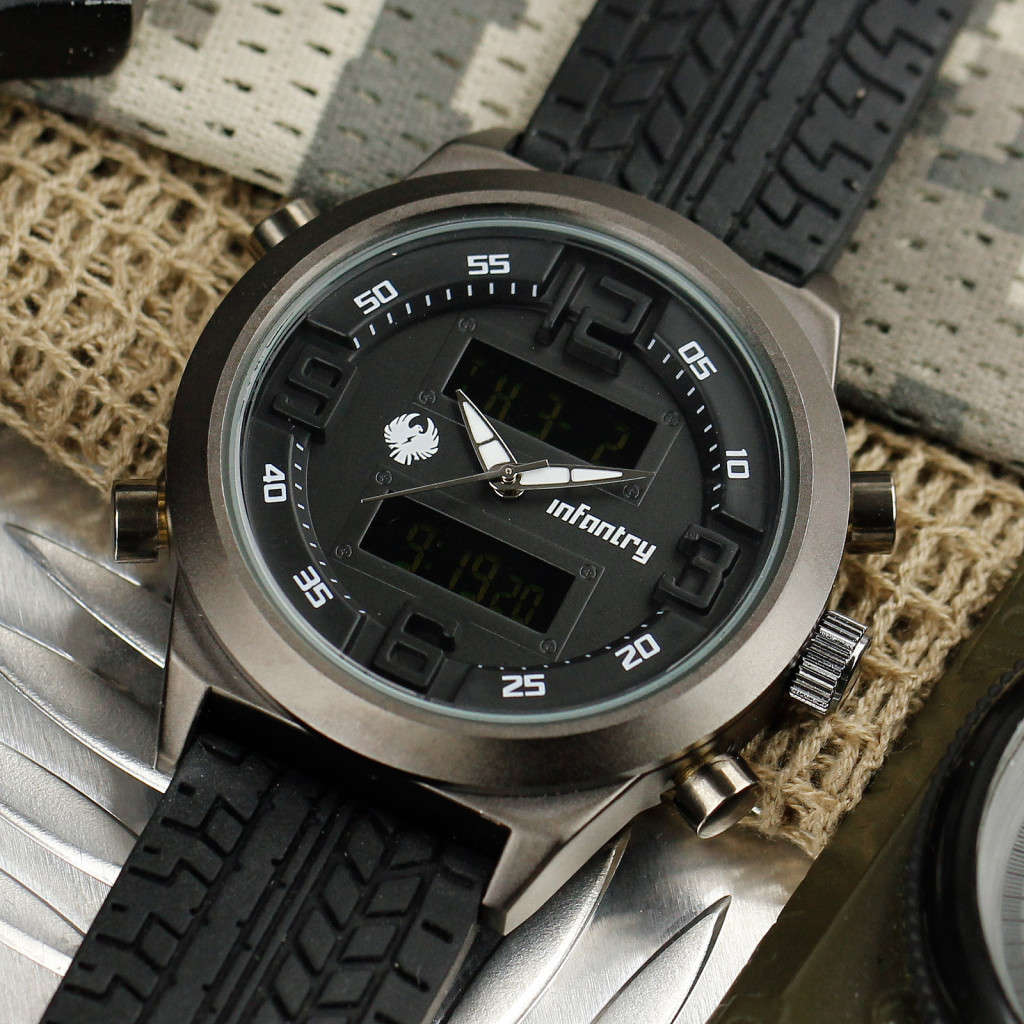 INFANTRY MILITARY CO. IN-033-BLK-R Roadblock Watch BOXED, FULLY LOADED!