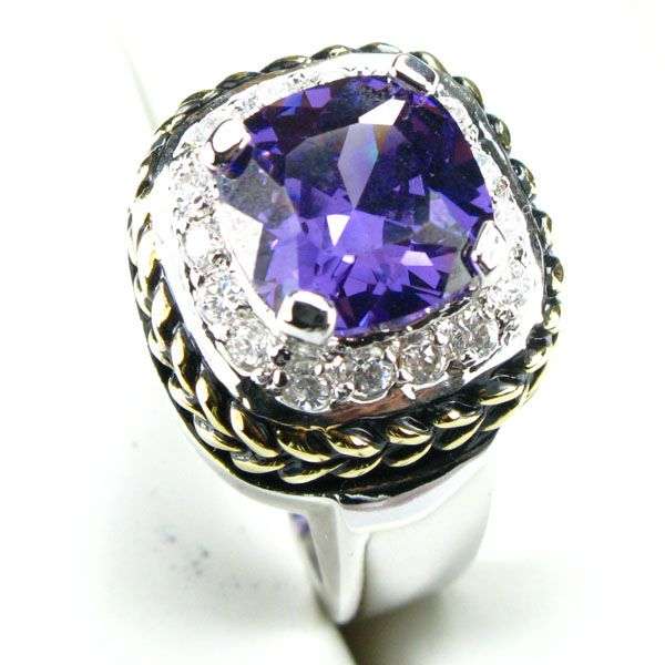 STUNNING .925 STERLING SILVER AMETHYST RING SIZE 7