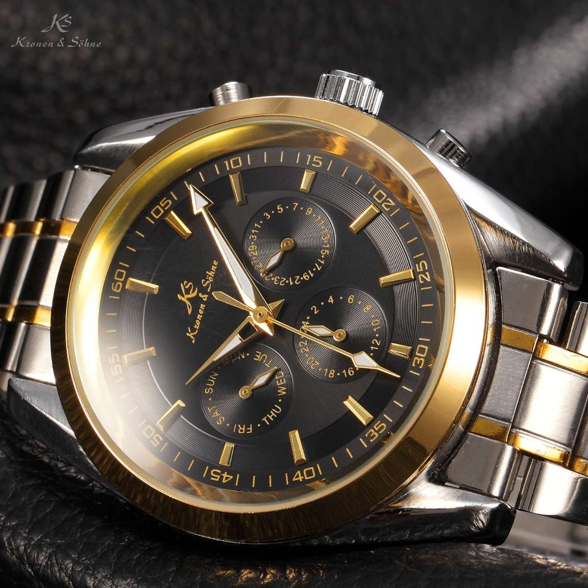 KRONEN & SOHNE Classic AUTOMATIC Chronograph Watch w/ box, papers, warranty