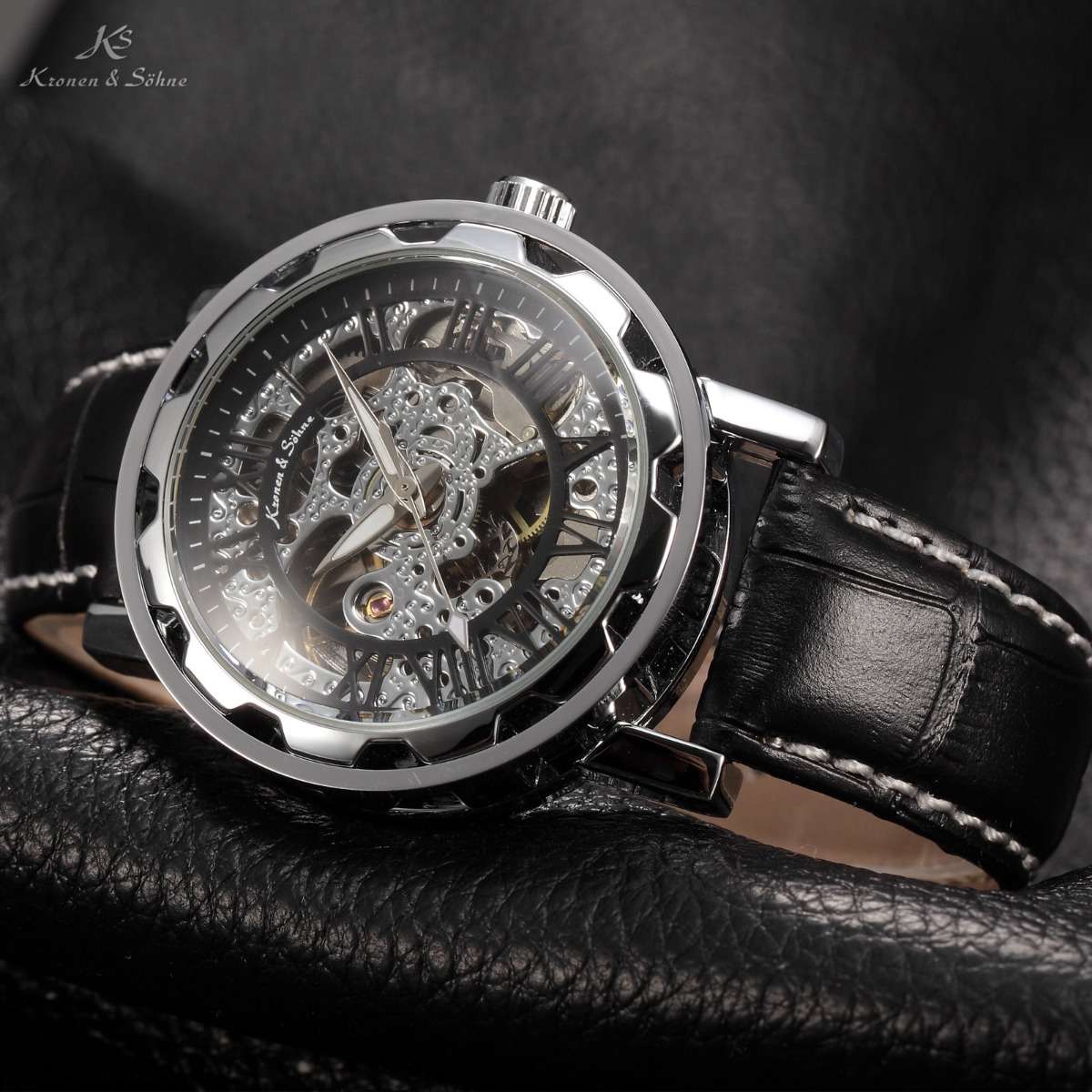 KRONEN & SOHNE Mech Warrior Skeleton Automatic Mechanical Watch new w/ box, papers