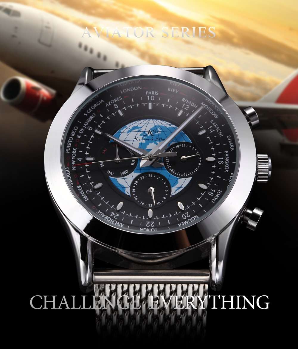 *1st in SA* KRONEN & SOHNE World Time Automatic Chronograph Watch w/ box, papers, warranty